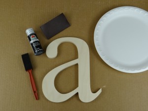 Gather supplies for painting letters