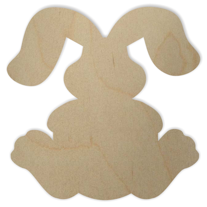 Wooden Egg Shape Easter Wooden Bunny Shape With Floppy Ears