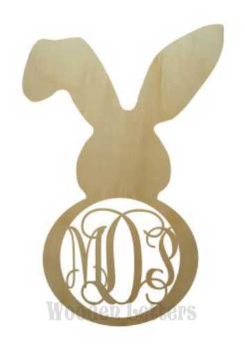 Wooden Bunny W Floppy Ear Monogram Wooden Letters Com