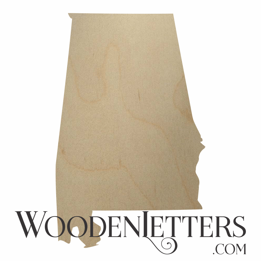 Wooden Alabama State Cutout Wood Craft Shape